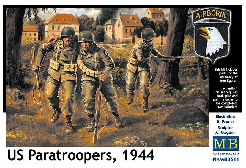 Master Box Сборная модель Американские парашютисты 1944 г. (1:35)