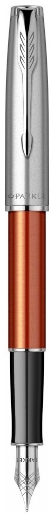 Перьевая ручка Parker Sonnet Essentials Orange SB Steel CT, перо: F, цвет чернил black, в подарочной упаковке.
