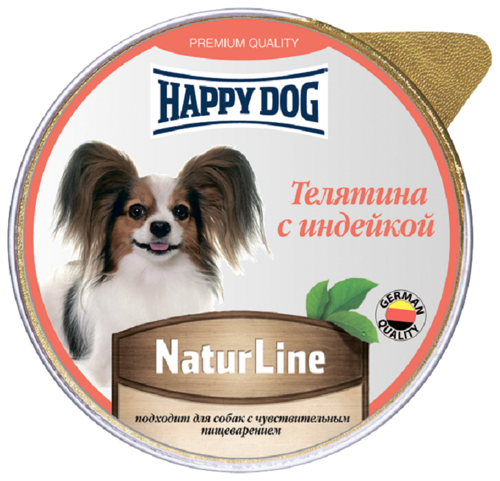 Happy Dog Natur Line консервы для собак Телятина с индейкой паштет 125 г