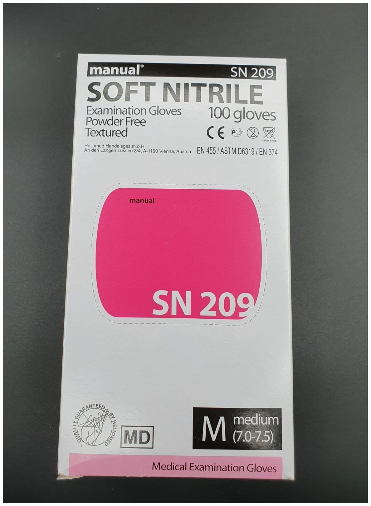 Хелиомед перчатки Мануал смотровые нитриловые пара р.M SN209 Heliomed Handelsges. m.b.H. - фото №8