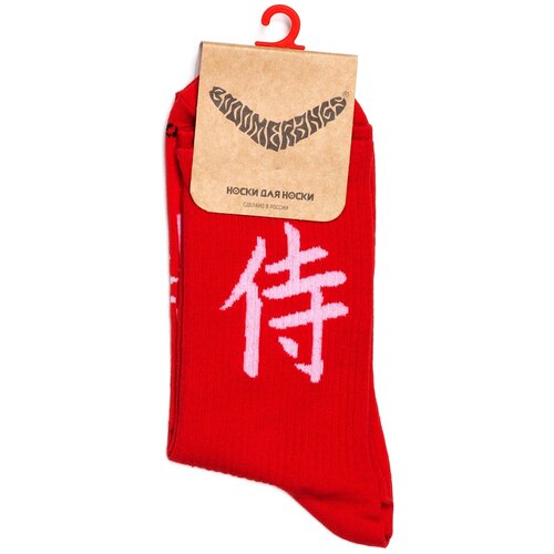 Носки BOOOMERANGS, размер 34-39, белый, красный носки booomerangs размер 34 39 белый красный