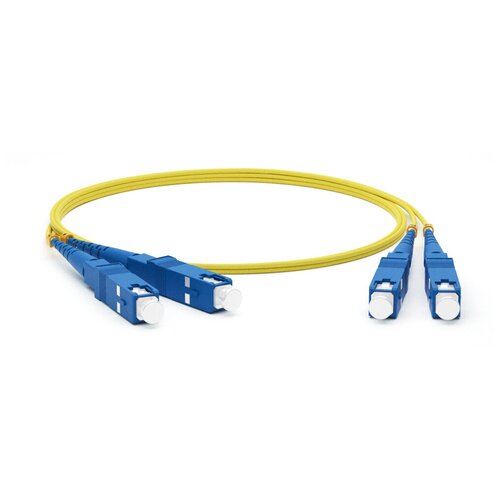 Патч-корд Hyperline 1м (FC-D2-9-SC/UR-SC/UR-H-1M-LSZH-YL) оптический патч корд sc upc sc upc sm 9 125 duplex 1 м 8 шт