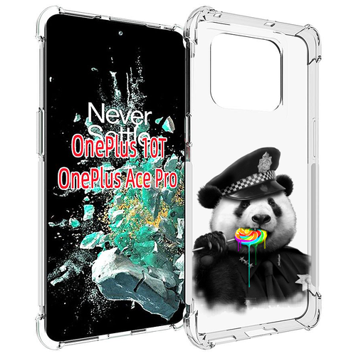 Чехол MyPads Панда полиция для OnePlus 10T задняя-панель-накладка-бампер
