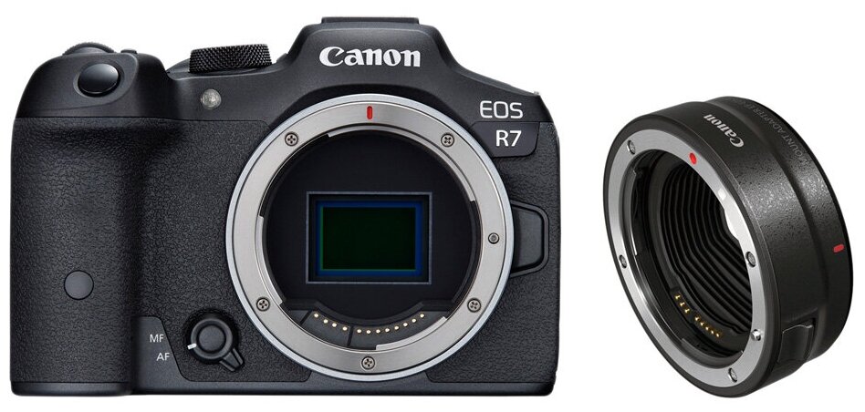 Фотоаппарат Canon EOS R7 body + адаптер EF-EOS R, черный