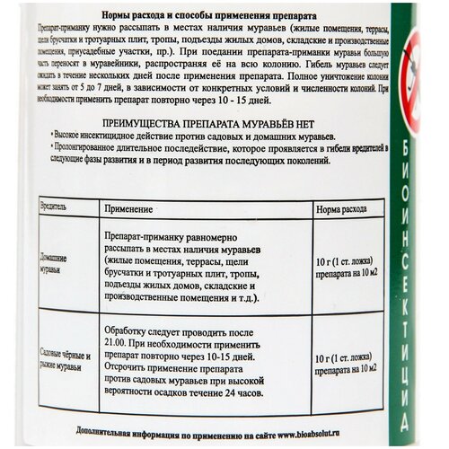 Биоинсектицид-приманка Муравьев НЕТ от садовых и домашних муравьев, 80 г