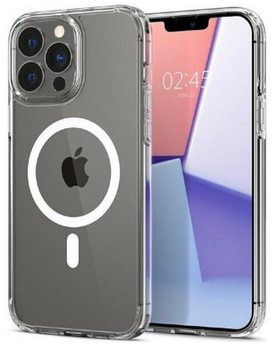 фото Чехол силиконовый прозрачный для iPhone 14 pro с функцией MagSafe