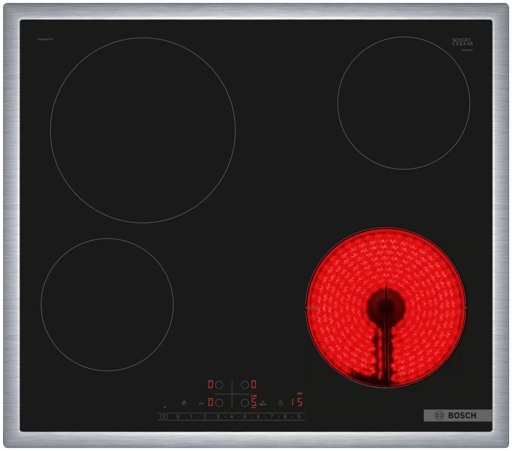 Электрическая варочная панель Bosch PKE645FP2E (черный/серебристый)