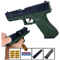 Игрушечный пистолет Glock 18, с глушителем, автоматическим выбросом гильз, стреляет мягкими пулями