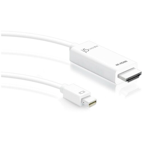 Кабель j5create Mini DisplayPort на 4K HDMI аксессуар j5create mini displayport hdmi 4k white jdc159