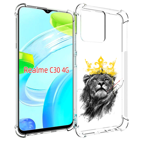 Чехол MyPads король-лев для Realme C30 4G / Narzo 50i Prime задняя-панель-накладка-бампер