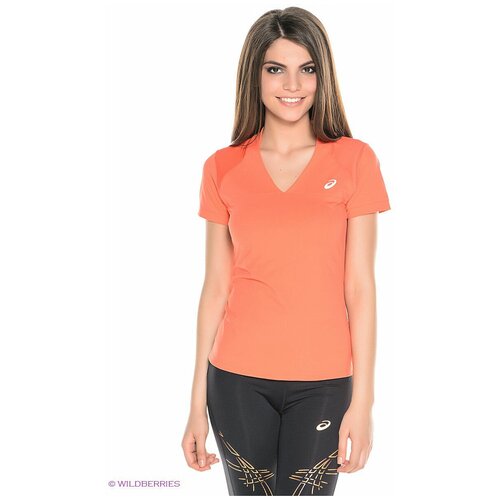фото Рубашка теннисная asics athlete short sleeve tee (женская), 121694-0552, оранжевый цвет, р.l