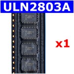 ULN2803A - матрица транзисторов Дарлингтона (50В, 0.5А, SOIC-18) - оригинал TI - изображение