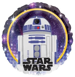Воздушный шар фольгированный Anagram круг, 46 см, Звездные Войны Дроид R2-D2