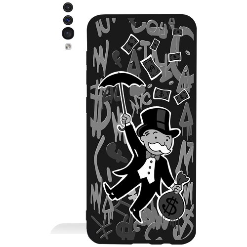 Черный силиконовый чехол для Samsung Galaxy A50 Monopoly Black Edition Монополия для Самсунг Галакси А50