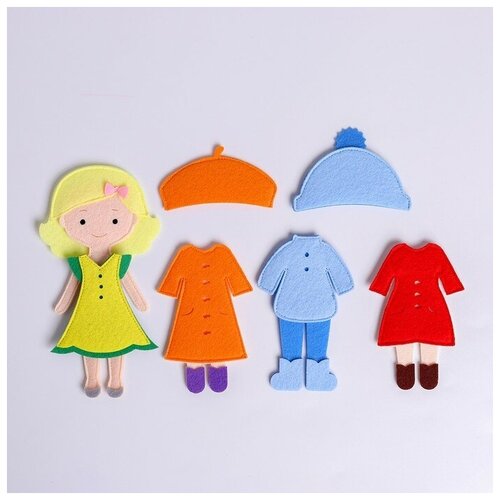 игровой набор одень куклу на прогулку сибирский сувенир 1701002 Игра из фетра Фетров Одень куклу, 4 сезона