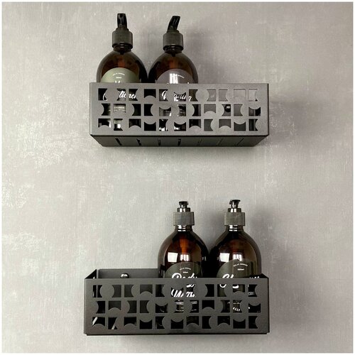 Полки для ванной комнаты, душа, душевой, металлические, черные, 2 штуки. 33 удобства, 100002ч