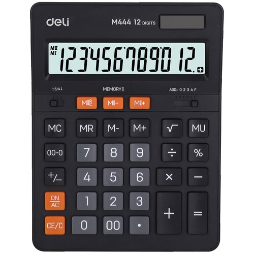 Калькулятор настольный DELI EM444 темно-серый 12-разр. калькулятор настольный deli em444 темно серый 12 разр em444