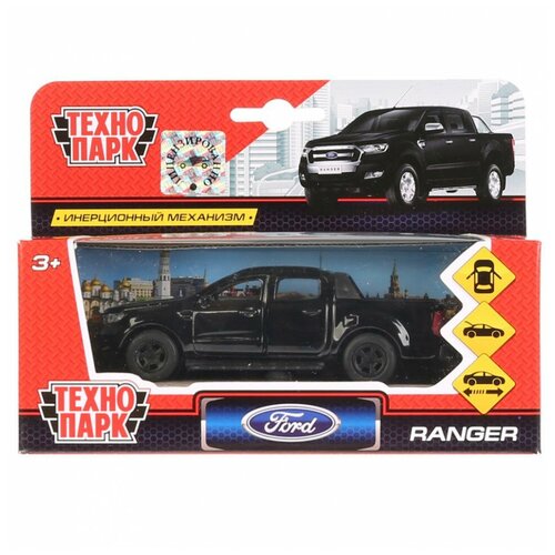 Внедорожник ТЕХНОПАРК Ford Ranger (SB-18-09-FR-N) 1:132, 12 см, черный внедорожник технопарк ford ranger sb 18 09 fr f 1 32 12 см красный