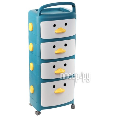 Фея порядка STB-724 Утята 43x33.5x105.5cm 4 ящика + полка Bordo-White 4606400035497