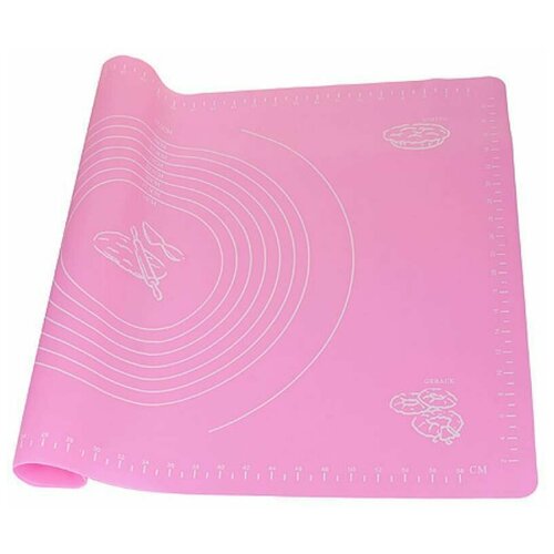 Коврик силиконовый / силиконовый Коврик для выпечки и раскатки теста, с разметкой 70/70 см (розовый)