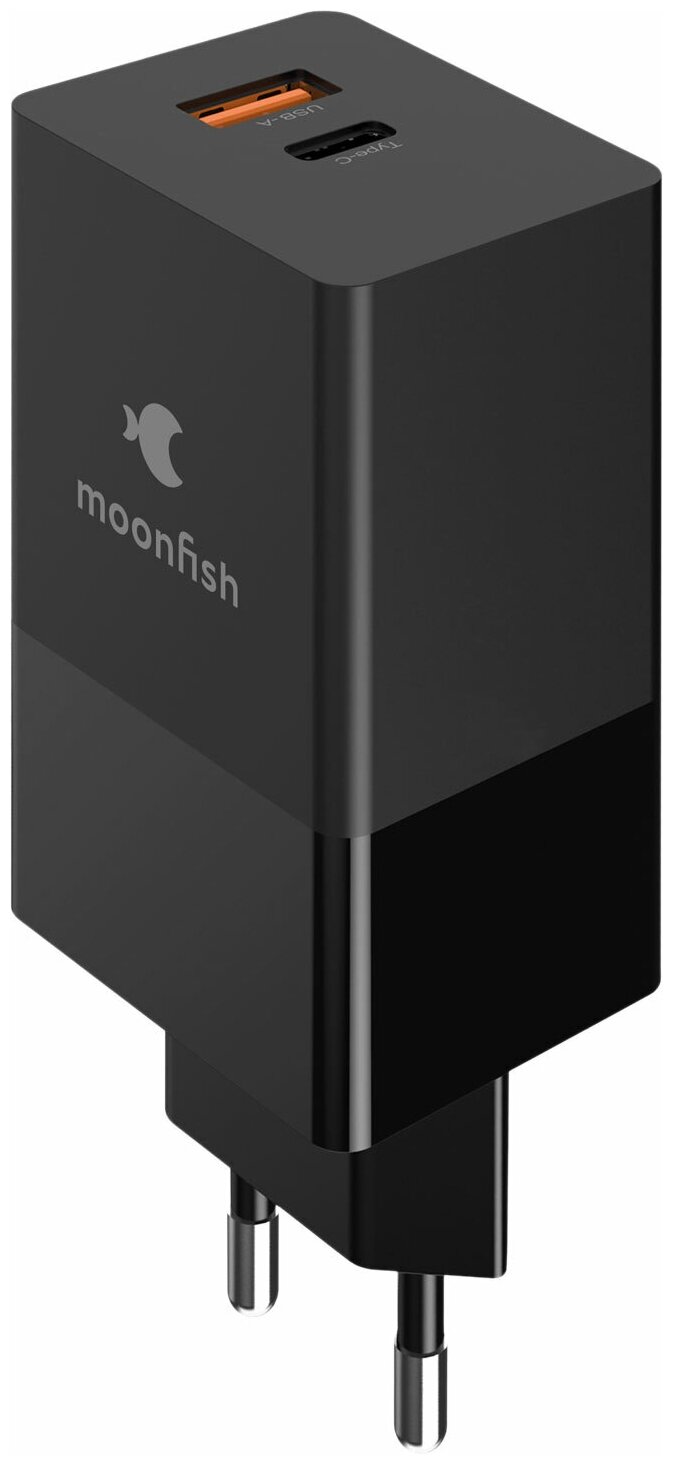 Сетевое зарядное устройство moonfish MF-WCHGAN-652 (GaN, 65 Ватт, черный)