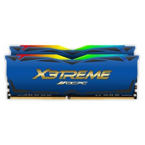 Модуль памяти DDR 4 DIMM 32Gb (16Gbx2), 3600Mhz, OCPC X3 RGB MMX3A2K32GD436C18BU, RGB, CL18, BLUE LABEL память ddr 4 dimm 32gb pc25600 3200mhz patriot viper elite 2 cl18 pve2432g320c8 retail