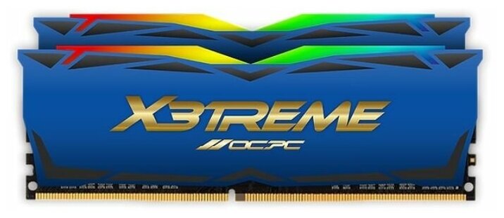 Модуль памяти DDR4 2x16Gb 3600MHz Ocpc X3 Blue Label 18-22-22-42 с радиатором, синий RGB (mmx3a2k32g .