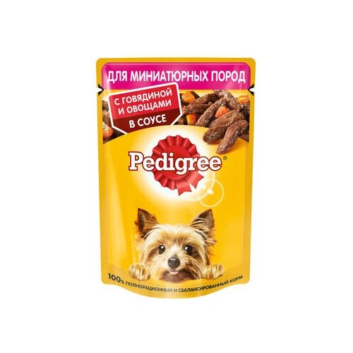Pedigree Паучи для для взрослых собак миниатюрных пород с говядиной и овощами в соусе 85г 10222715 10245071 0,085 кг 43502 (47 шт)