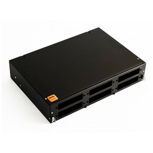 Оптический бокс Hyperline (FO-19V-2U-6xSLT-W130H30-48UN-BK) кросс оптический стоечный lanmaster lan fobm rm 6p 19 на 6 адаптерных панелей 2u с 4 мя сплайс кассетами