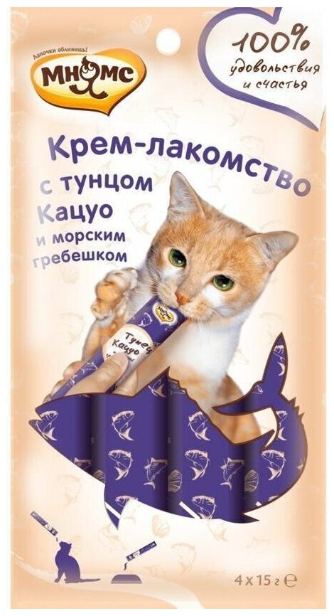 Мнямс крем-лакомство для кошек, с тунцом кацуо и магур 15 гр - фотография № 17