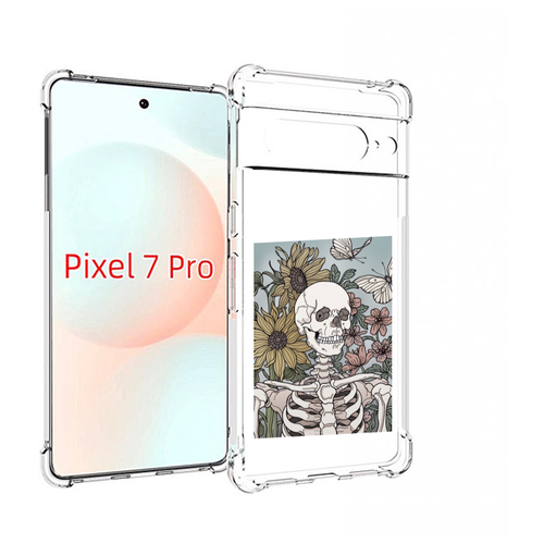 Чехол MyPads скелетик с подсолнухами для Google Pixel 7 Pro задняя-панель-накладка-бампер чехол mypads скелетик с подсолнухами для google pixel 7 задняя панель накладка бампер