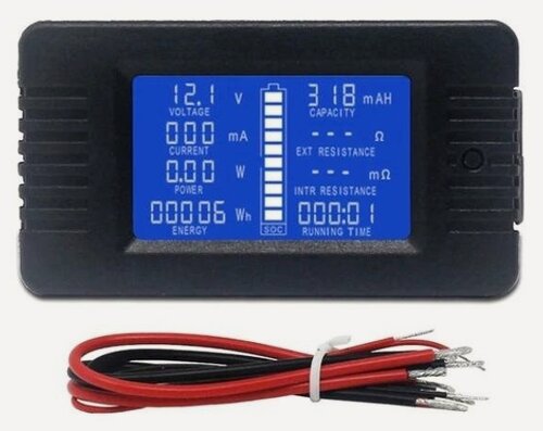 Изображение товара Измеритель параметров тока PZEM-013, 0-200V DC, 10A, ваттметр, сопротивление и тд
