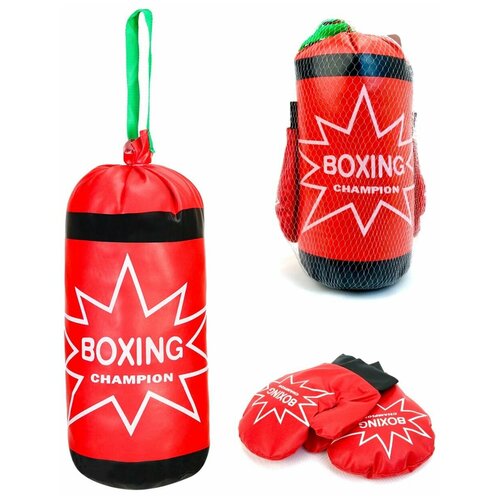фото Детский боксерский набор boxing championship, боксерская груша, перчатки детские, высота 29 см kings sport