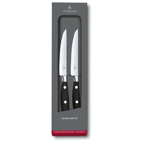 Набор ножей кухон. Victorinox Grand Maitre Steak (7.7242.2) компл.:2шт черный подар.коробка