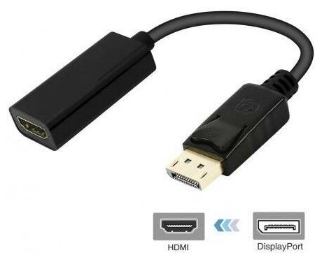 Переходник HDMI DisplayPort 0.2м KS-is KS-460 круглый черный