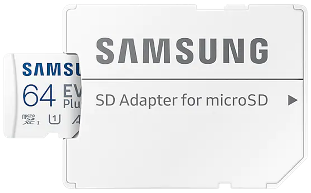 Карта памяти Micro SecureDigital 64Gb SDXC Samsung Evo Plus class10 UHS-I U1 (MB-MC64KA) + адаптер SD