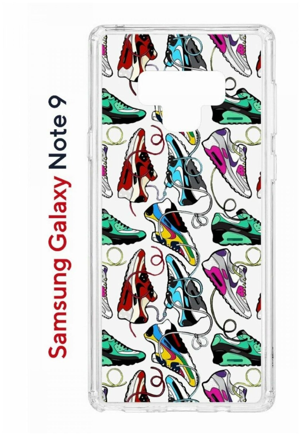 Чехол для Samsung Galaxy Note 9 Kruche Print Кроссы Nike Air Max, противоударный силиконовый бампер с рисунком, пластиковая накладка с защитой камеры