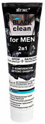 BLACK CLEAN FOR MEN 2в1 крем после бритья + увлажн. бальзам с компл. детокс-защиты, 100 мл