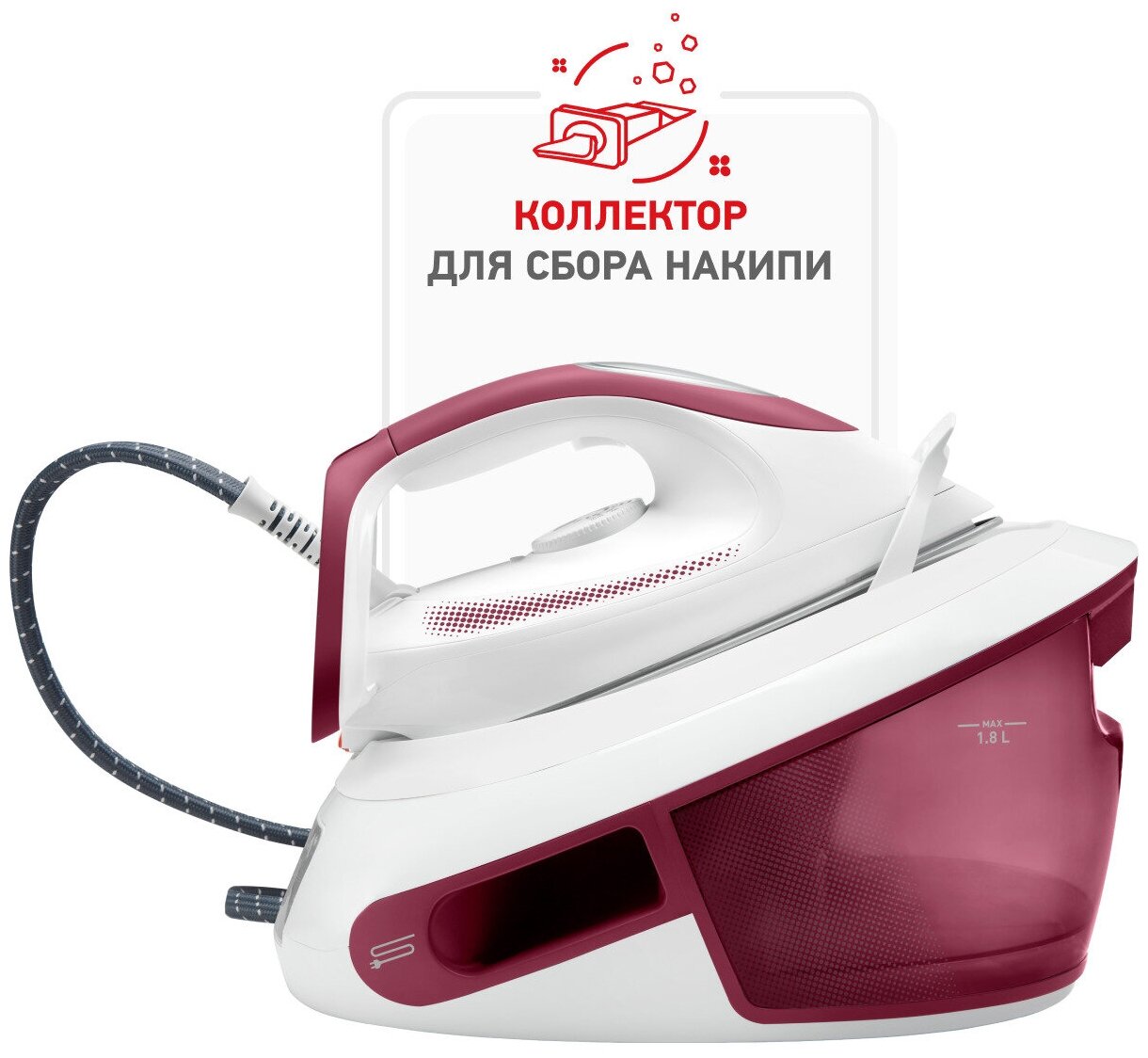 Паровая станция TEFAL SV8012E0, белый / фиолетовый - фото №12