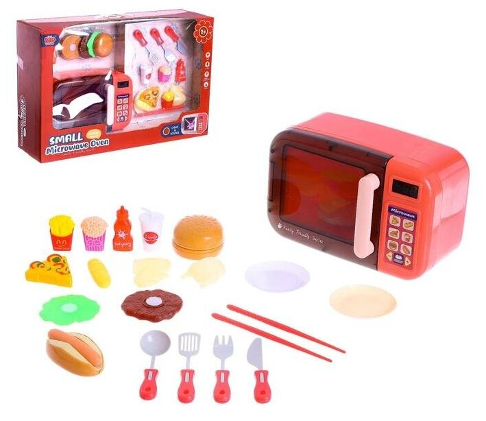 Микроволновая печь игрушечная КНР Бытовая техника, с аксессуарами, звуковые эффекты (Y8831)