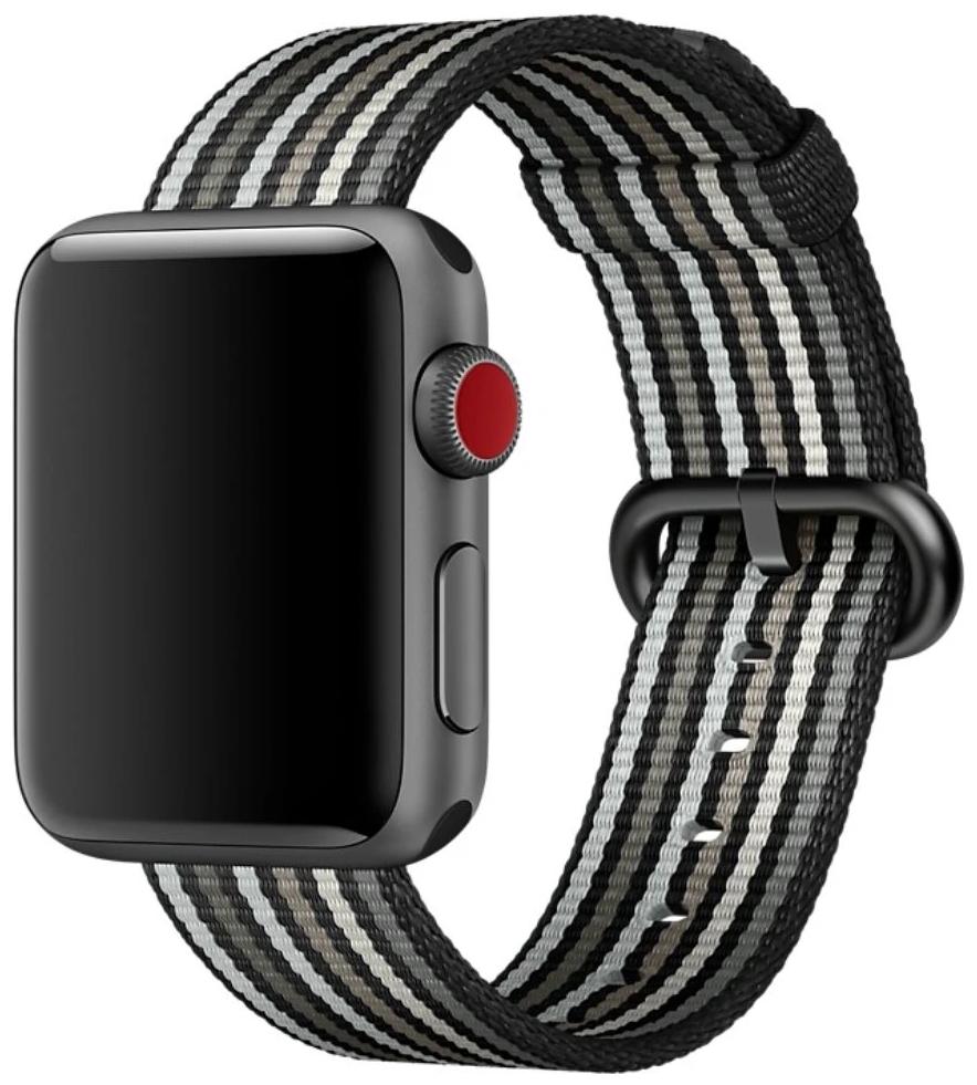 Ремешок нейлоновый Black Stripe Woven Nylon (Чёрная полоска) Apple Watch 38mm (40mm; 41mm) MRHC2ZM/A