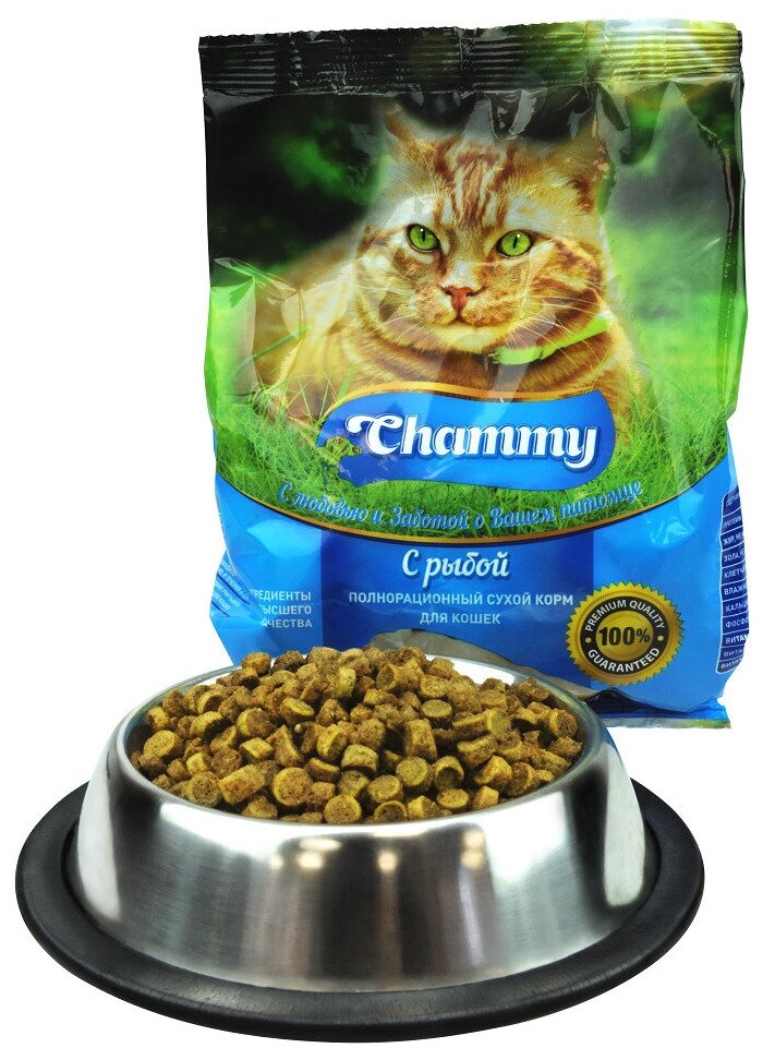 Полнорационный сухой корм Chammy для кошек с рыбой, 1.9кг - фотография № 7