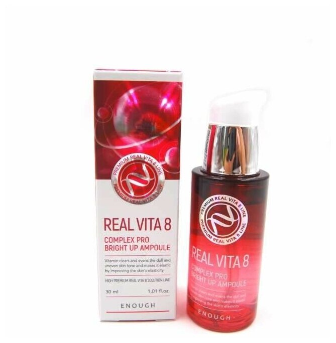 Сыворотка Real Vita 8 Complex Pro Bright up Ampoule 30мл ENOUGH - фото №3