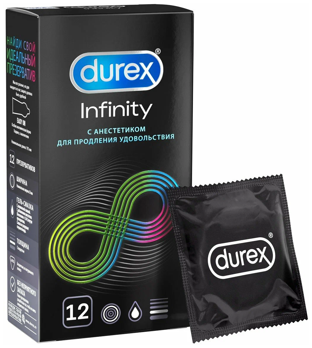 Презервативы Durex (Дюрекс) с анестетиком Infinity гладкие, вариант 2, 3 шт. Рекитт Бенкизер Хелскэар (ЮК) Лтд - фото №2