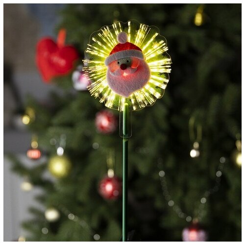 Светодиодная игрушка на палочке «Дед Мороз» 11 × 29 × 4 см, батарейки LR44х3, свечение тёплое белое (1шт)