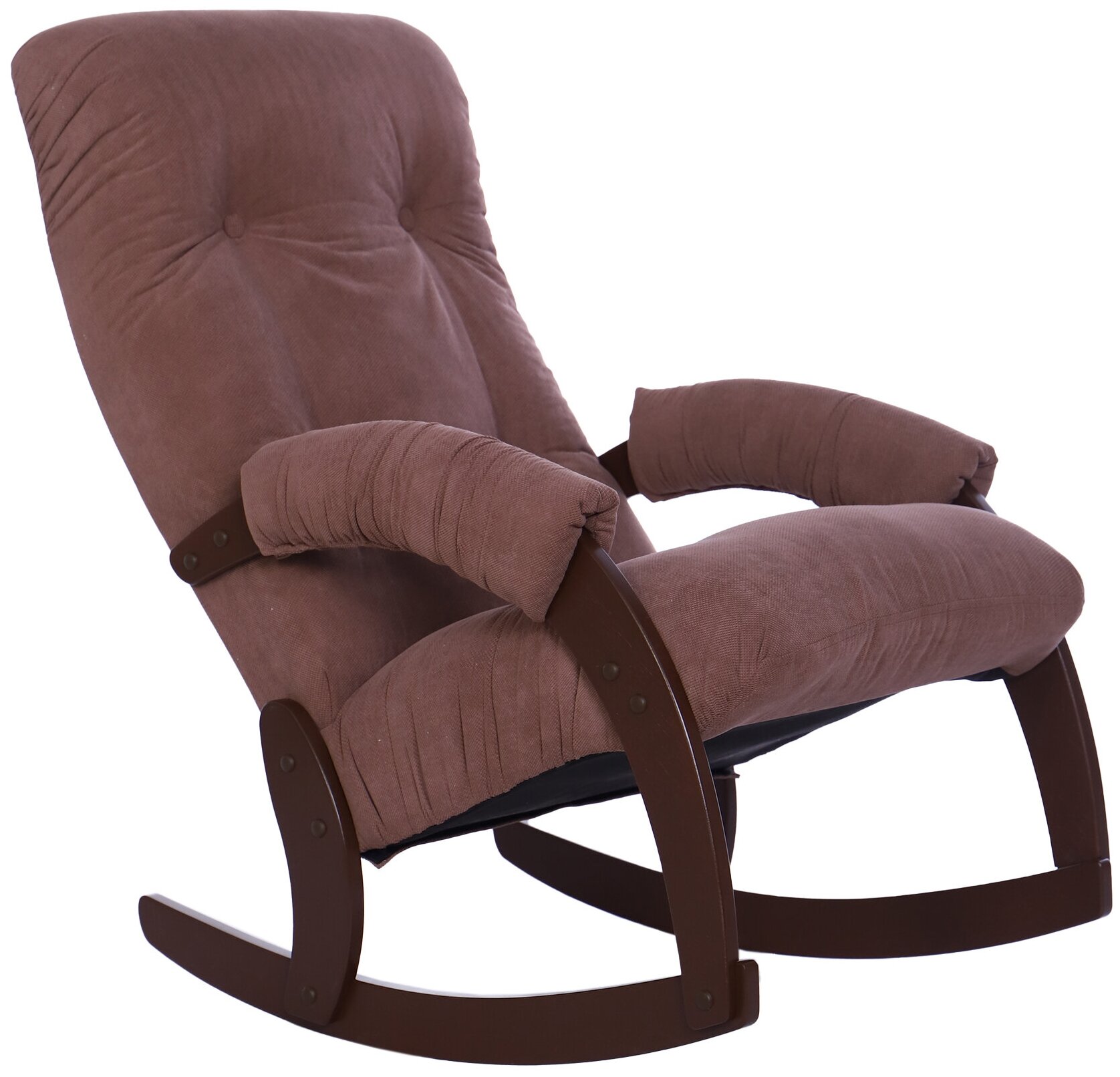 Кресло-качалка Консул Prime Verona Brown, Орех , велюр, каркас из фанеры, 60х103х87 см