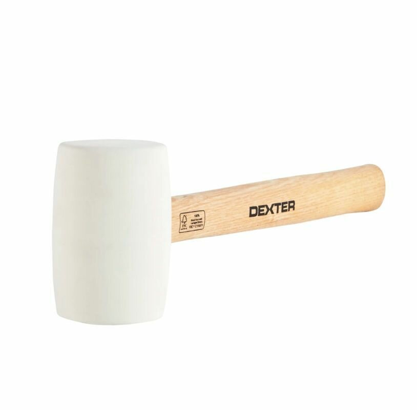 Киянка Dexter 450 г резиновая деревянная ручка цвет белый