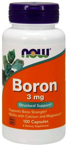 NOW Foods Boron, Бор 3 мг 100 капсул
