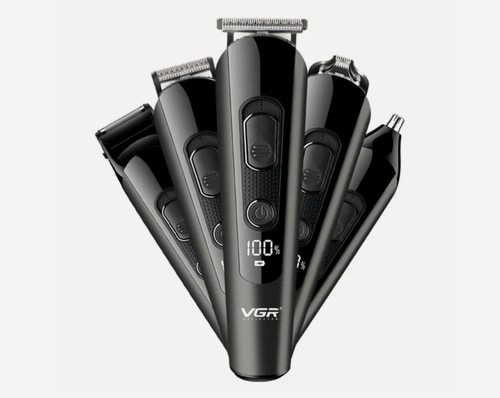 Изображение товара Триммер для бороды, усов, носа, ушей, бровей, лица. Триммер дя стрижки волос и бороды с подставкой VGR