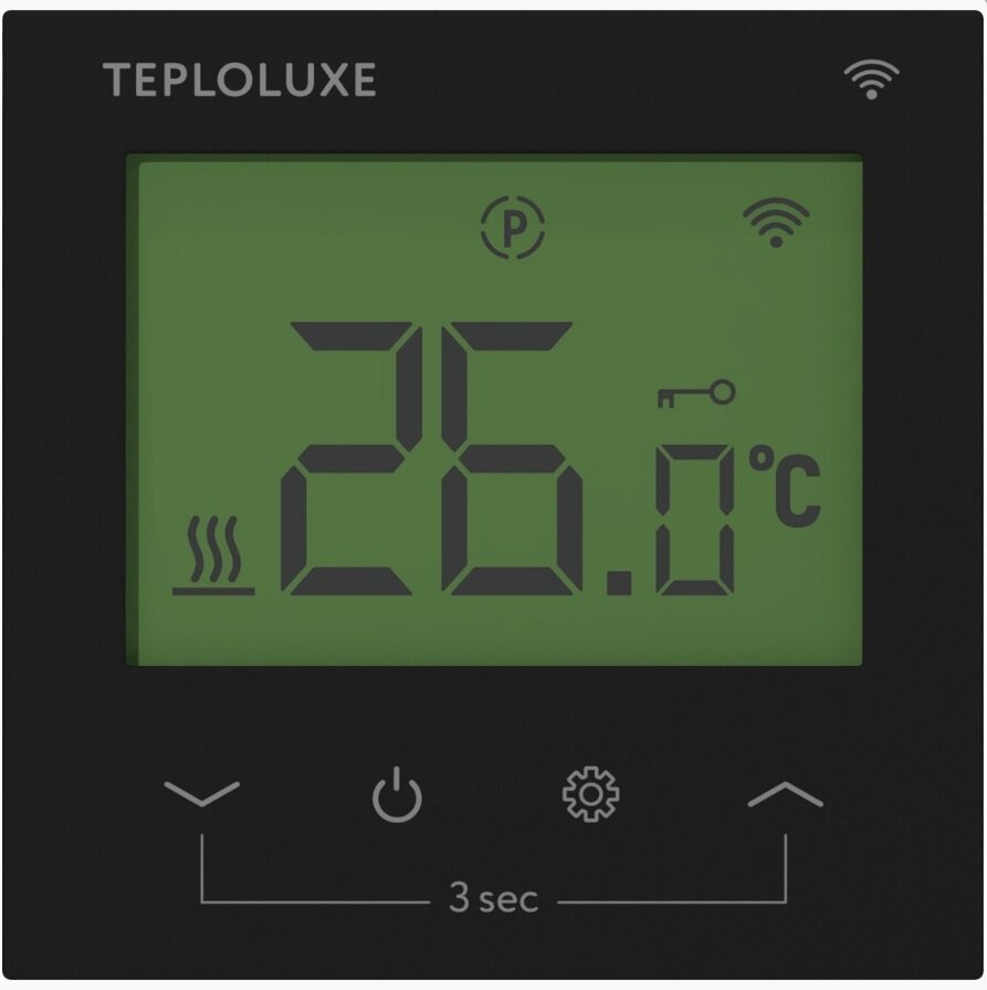 фото "Теплолюкс Pontus" WI FI электронный терморегулятор с сенсорным управлением черный
